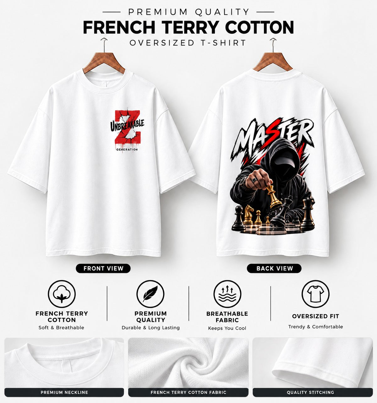 Unbreakable Master Oversized T-Shirt | Premium French Terry Cotton