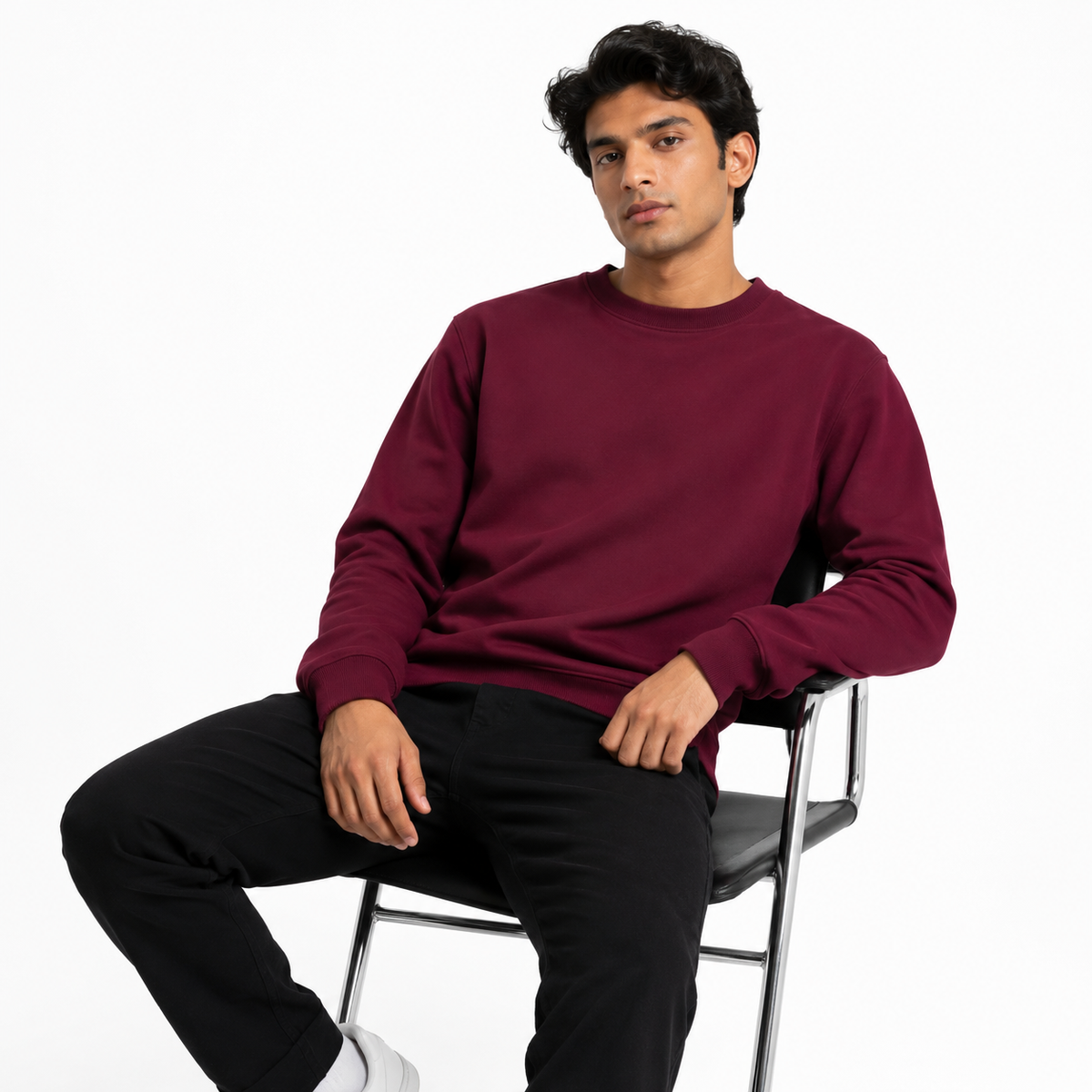 Premium Cotton Crewneck Sweatshirt | Plain Sweatshirt