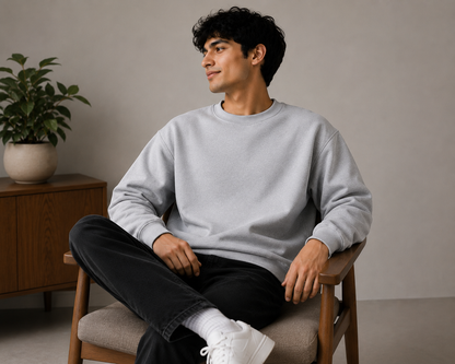 Premium Cotton Crewneck Sweatshirt | Plain Sweatshirt