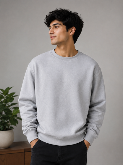 Premium Cotton Crewneck Sweatshirt | Plain Sweatshirt