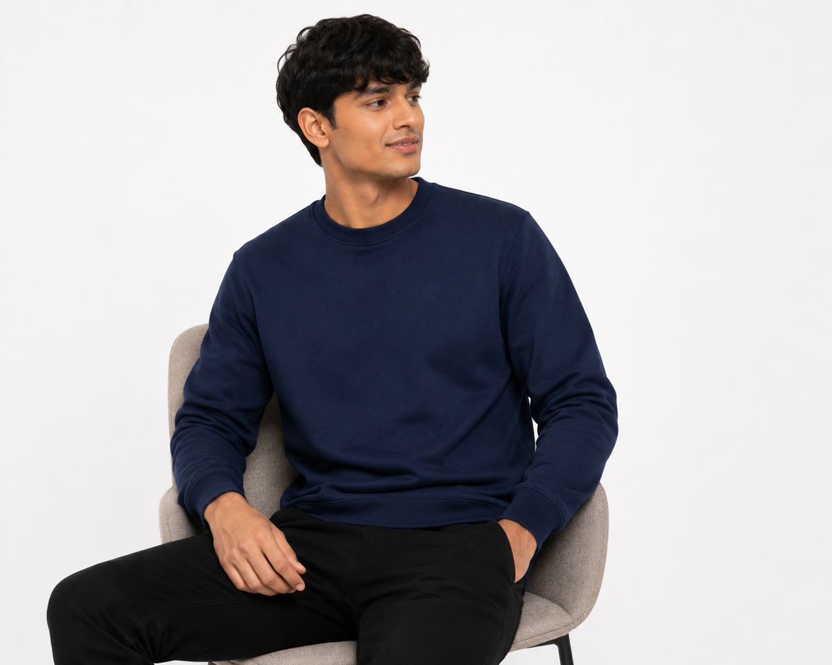 Premium Cotton Crewneck Sweatshirt | Plain Sweatshirt