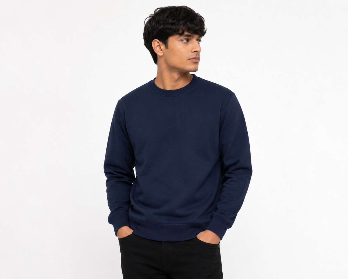 Premium Cotton Crewneck Sweatshirt | Plain Sweatshirt