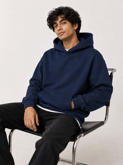 Premium Plain Cotton Pullover Hoodie | Winter Essential