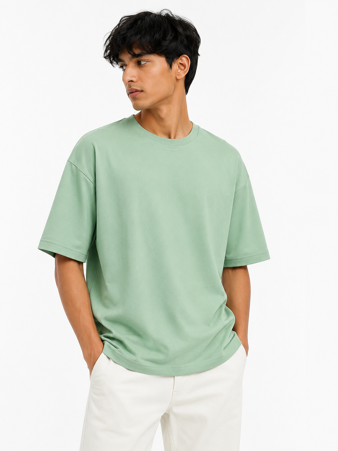 Premium  Plain Oversized Cotton French Terry T-Shirt | Bio Wash