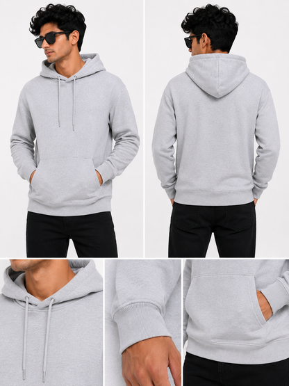 Premium Plain Cotton Pullover Hoodie | Winter Essential