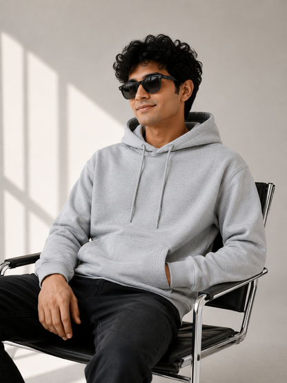 Premium Plain Cotton Pullover Hoodie | Winter Essential