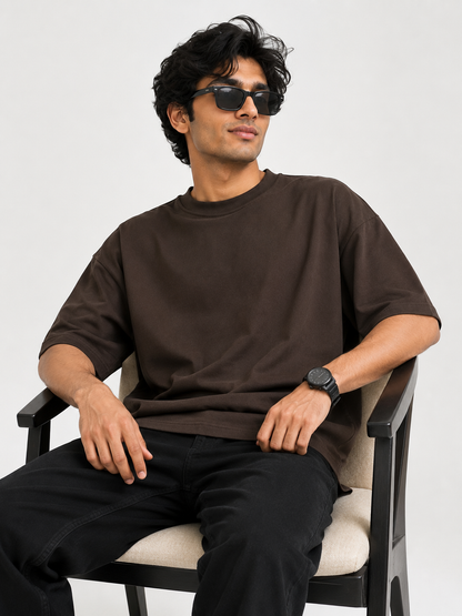 Premium  Plain Oversized Cotton French Terry T-Shirt | Bio Wash