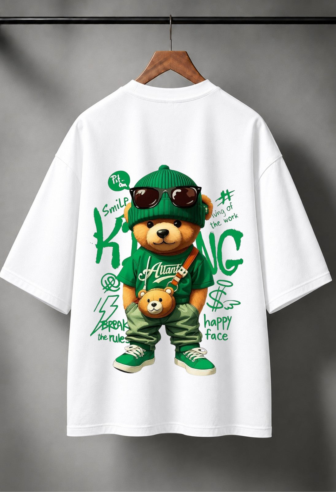 King Teddy Bear Oversized T-Shirt | Premium French Terry Cotton