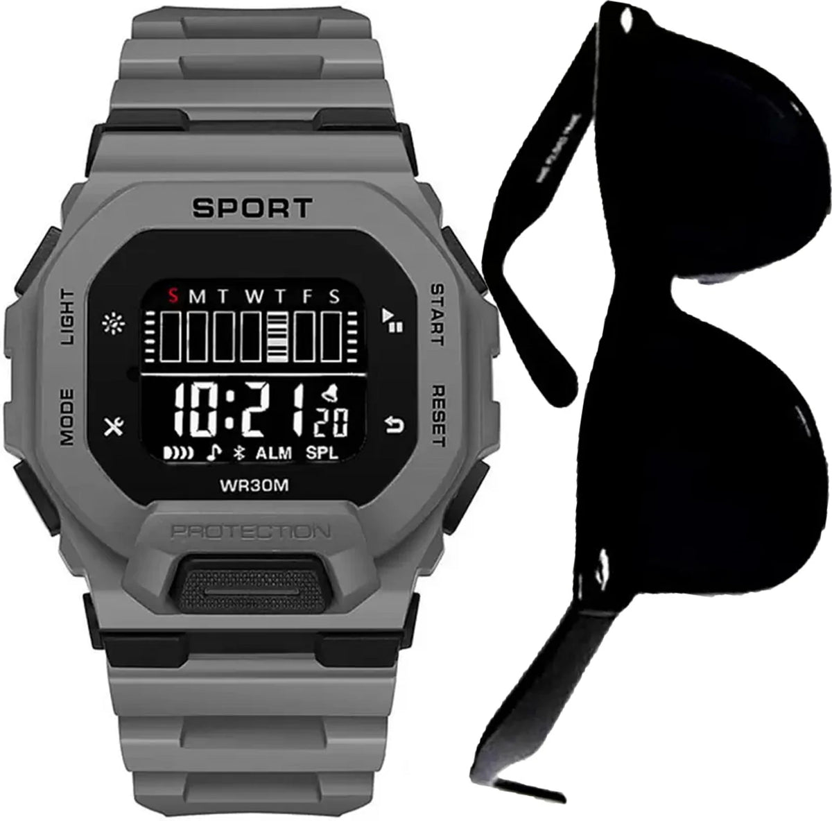 Good Friend New Combo Watch & Sunglass Silicon Strap Hybrid Multi-Functional Premium Quality Digital Watch  - For Boys Best Gift Collection Men's & Boy's Stylish Look ( Unique Brand Signature )